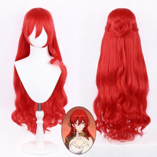 Cosplay Wig Honkai: Star Rail Himeko Character Wig Halloween props Suitable for role-playing Heat Resistant Stylable Multiple Bright Colors Gift for Comic Exhibition Enthusiasts Holiday