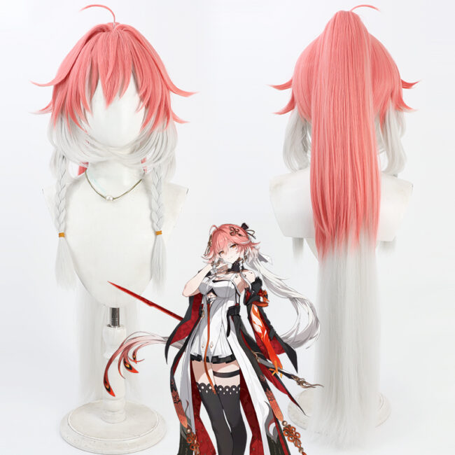 Cosplay Wig WutheringWaves Changli Character Wig Halloween props Suitable for role-playing Heat Resistant Stylable Multiple Bright Colors Gift for Comic Exhibition Enthusiasts Holiday