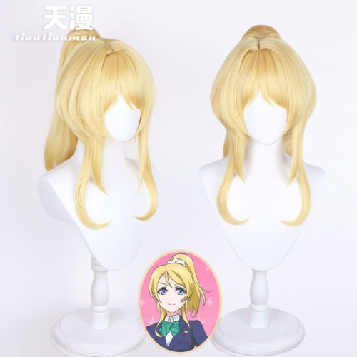 Cosplay Wig LoveLive! Ayase Eli Character Wig Halloween props Suitable for role-playing Heat Resistant Stylable Multiple Bright Colors Gift for Comic Exhibition Enthusiasts Holiday