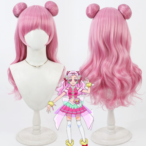 Cosplay Wig Compatible with HUGっと!プリキュア Nono Hana Character Wig Suitable for role-playing Heat Resistant Stylable Multiple Bright Colors Gift for Comic Exhibition Enthusiasts Holiday