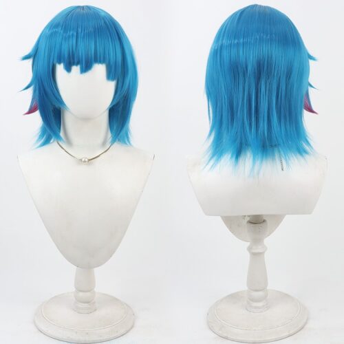 Cosplay Wig LoL Jinx Character Wig Halloween props Suitable for role-playing Heat Resistant Stylable Multiple Bright Colors Gift for Comic Exhibition Enthusiasts Holiday