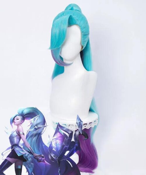 Cosplay Wig Compatible with LoL Seraphine Character Wig Suitable for role-playing Heat Resistant Stylable Multiple Bright Colors Gift for Comic Exhibition Enthusiasts Holiday