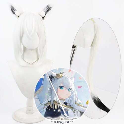 Cosplay Wig Compatible with VTuber Shirakami Fubuki Character Wig Suitable for role-playing Heat Resistant Stylable Multiple Bright Colors Gift for Comic Exhibition Enthusiasts Holiday