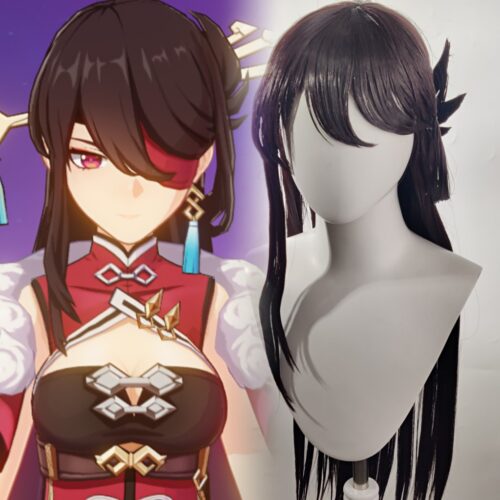 Cosplay Wig Compatible with Genshin impact Beidou Character Wig Suitable for role-playing Heat Resistant Stylable Multiple Bright Colors Gift for Comic Exhibition Enthusiasts Holiday