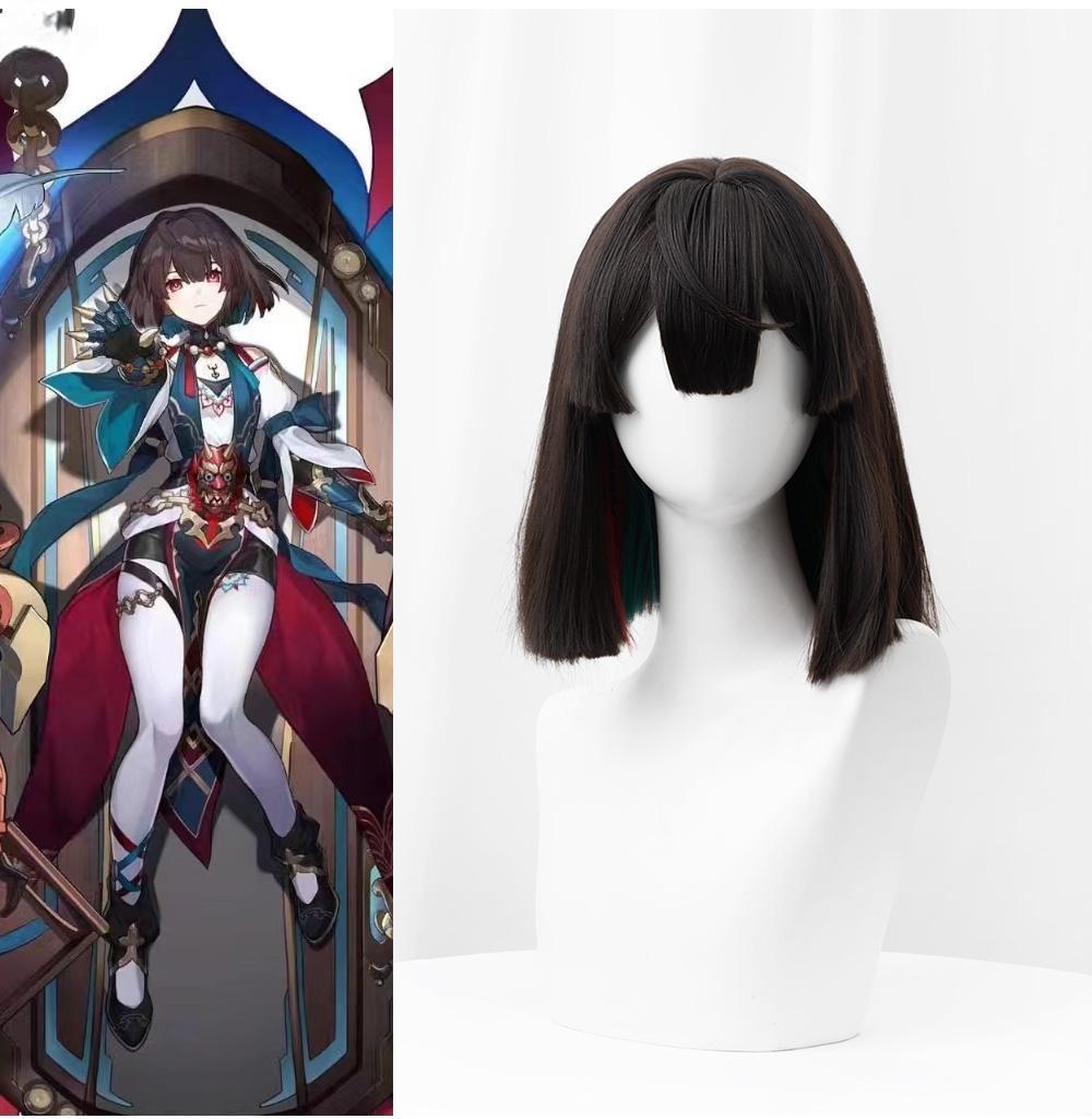 Cosplay Wig Honkai: Star Rail Xueyi Character Wig Halloween props Suitable for role-playing Heat Resistant Stylable Multiple Bright Colors Gift for Comic Exhibition Enthusiasts Holiday