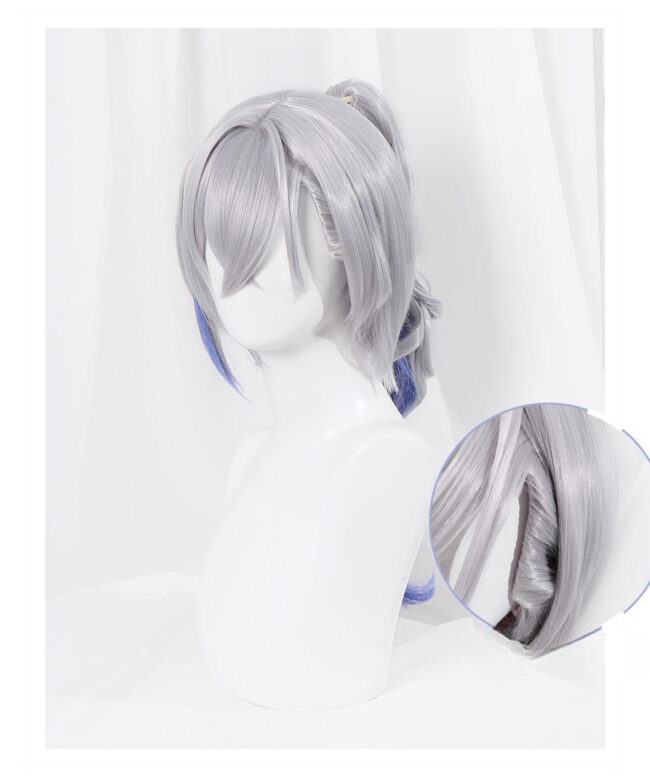 Cosplay Wig Honkai: Star Rail Silver Wolf Character Wig Halloween props Suitable for role-playing Heat Resistant Stylable Multiple Bright Colors Gift for Comic Exhibition Enthusiasts Holiday - Image 5