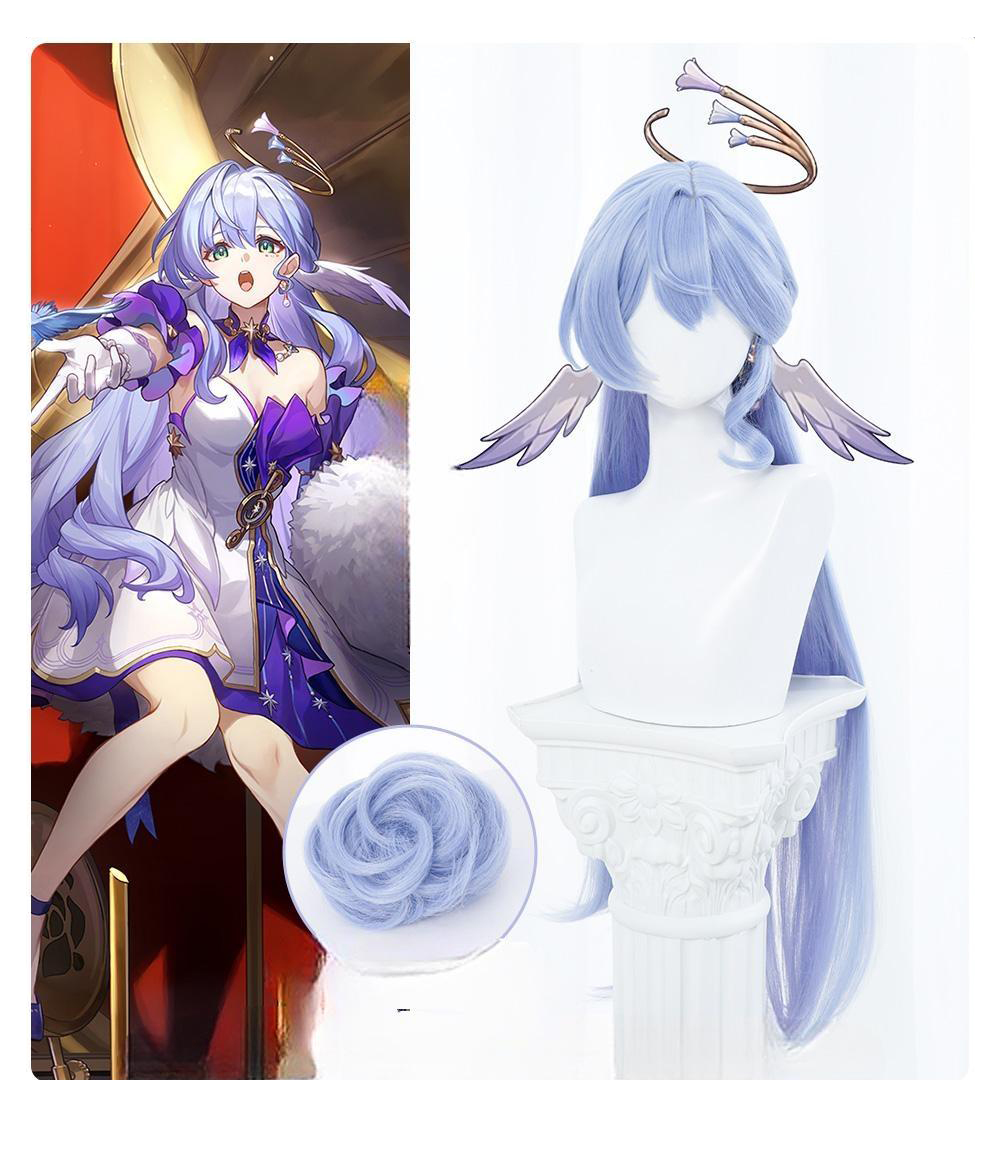 Cosplay Wig Honkai: Star Rail Robin Character Wig Halloween props Suitable for role-playing Heat Resistant Stylable Multiple Bright Colors Gift for Comic Exhibition Enthusiasts Holiday