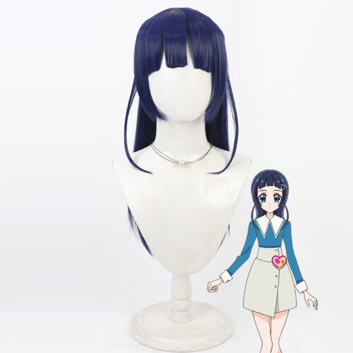 Cosplay Wig Compatible with You and idol Pretty Cure! Aokaze Nana Character Wig Halloween props Suitable for role-playing Heat Resistant Stylable Multiple Bright Colors Gift for Comic Exhibition Enthusiasts Holiday