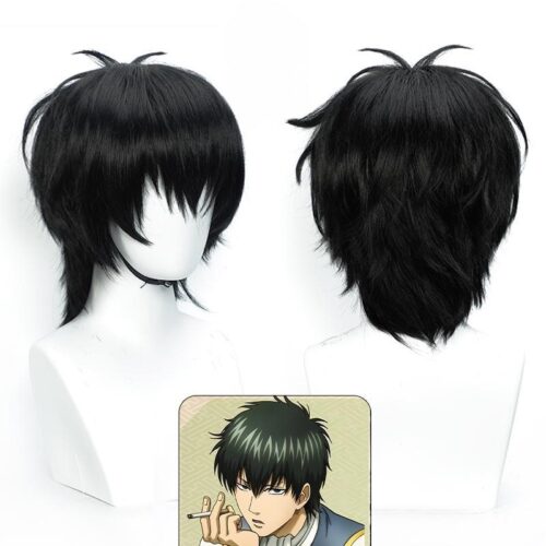 Cosplay Wig Compatible with Gin Tama Hijikata Toushirou Character Wig Halloween props Suitable for role-playing Heat Resistant Stylable Multiple Bright Colors Gift for Comic Exhibition Enthusiasts Holiday