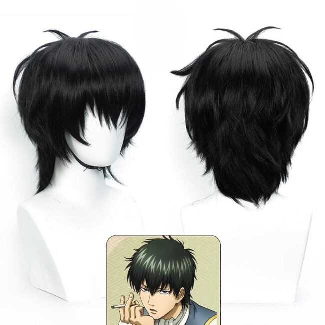Cosplay Wig Compatible with Gin Tama Hijikata Toushirou Character Wig Halloween props Suitable for role-playing Heat Resistant Stylable Multiple Bright Colors Gift for Comic Exhibition Enthusiasts Holiday
