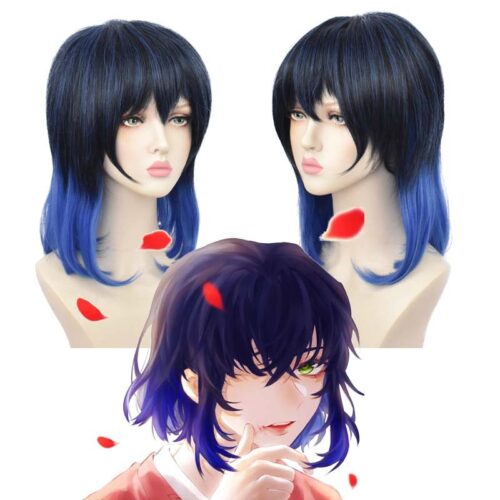 Cosplay Wig Compatible with Kimetsu no Yaiba Hashibira Inosuke Character Wig Halloween props Suitable for role-playing Heat Resistant Stylable Multiple Bright Colors Gift for Comic Exhibition Enthusiasts Holiday