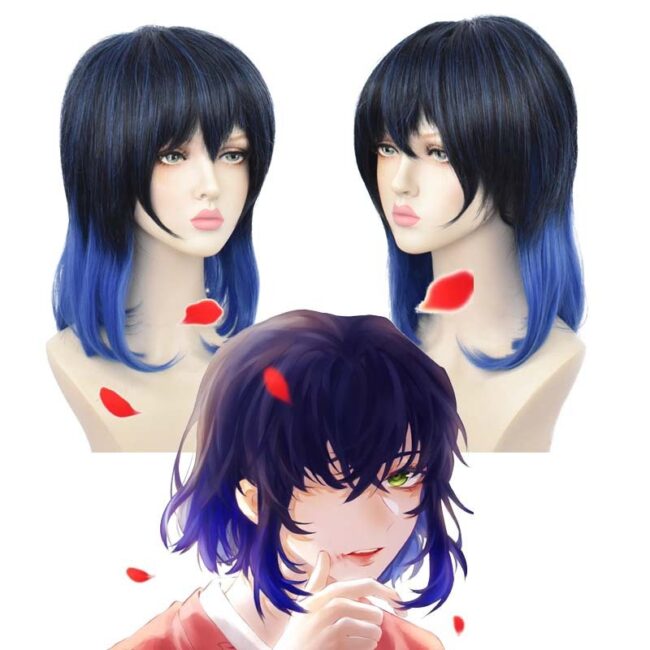 Cosplay Wig Compatible with Kimetsu no Yaiba Hashibira Inosuke Character Wig Halloween props Suitable for role-playing Heat Resistant Stylable Multiple Bright Colors Gift for Comic Exhibition Enthusiasts Holiday