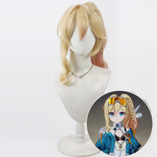 Cosplay Wig Compatible with Honkai Impact 3rd Durandal Character Wig Halloween props Suitable for role-playing Heat Resistant Stylable Multiple Bright Colors Gift for Comic Exhibition Enthusiasts Holiday