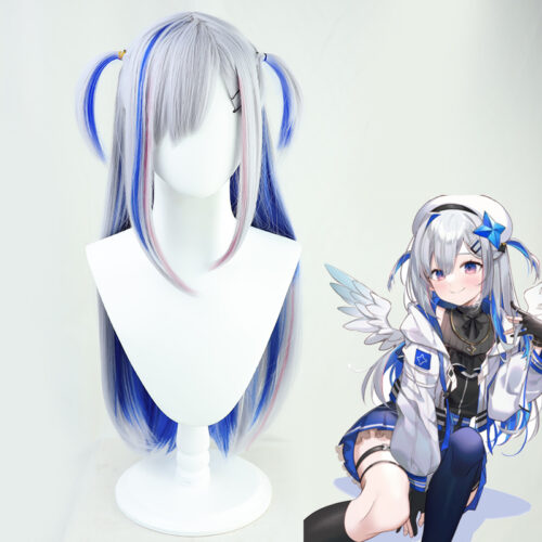 Cosplay Wig Compatible with VTuber Amane Kanata Character Wig Halloween props Suitable for role-playing Heat Resistant Stylable Multiple Bright Colors Gift for Comic Exhibition Enthusiasts Holiday