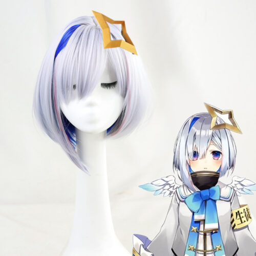 Cosplay Wig Compatible with VTuber Amane Kanata Character Wig Halloween props Suitable for role-playing Heat Resistant Stylable Multiple Bright Colors Gift for Comic Exhibition Enthusiasts Holiday