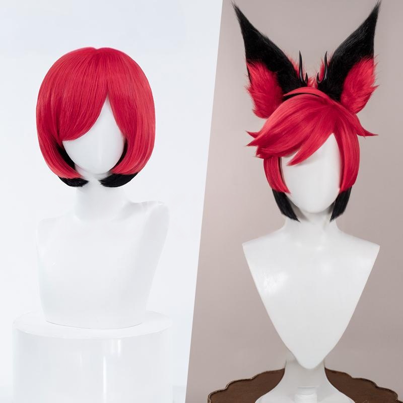 Cosplay Wig Compatible with Hazbin Hotel Alastor Popular anime and game characters Wig Halloween props Suitable for role-playing Heat Resistant Stylable Multiple Bright Colors Gift for Comic Exhibition Enthusiasts Holiday - Image 2