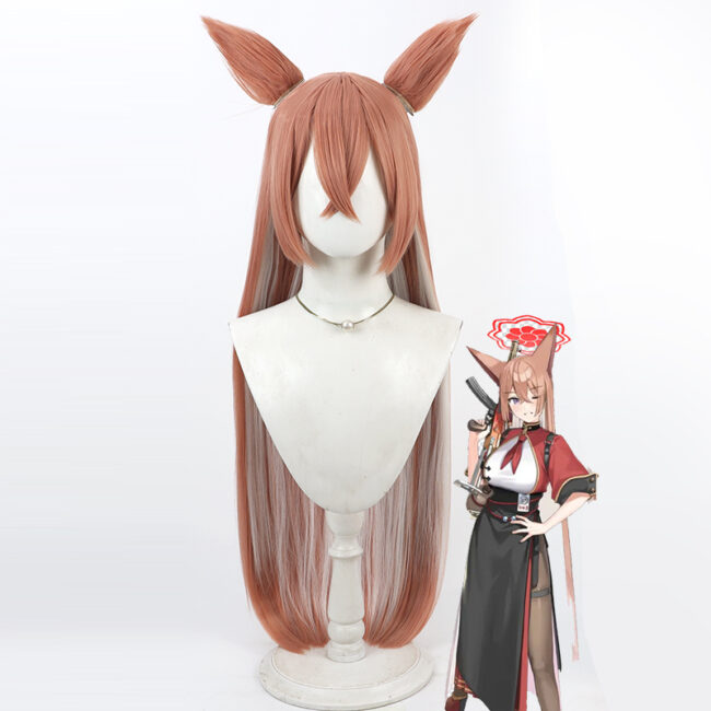 Cosplay Wig Compatible with Blue Archive Project MX Akeshiro Rumi Character Wig Halloween props Suitable for role-playing Heat Resistant Stylable Multiple Bright Colors Gift for Comic Exhibition Enthusiasts Holiday