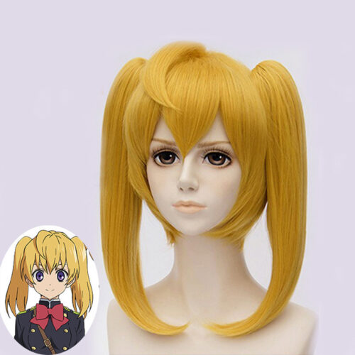 Cosplay Wig Compatible with Seraph of the end Mitsuba Sangu Character Wig Halloween props Suitable for role-playing Heat Resistant Stylable Multiple Bright Colors Gift for Comic Exhibition Enthusiasts Holiday