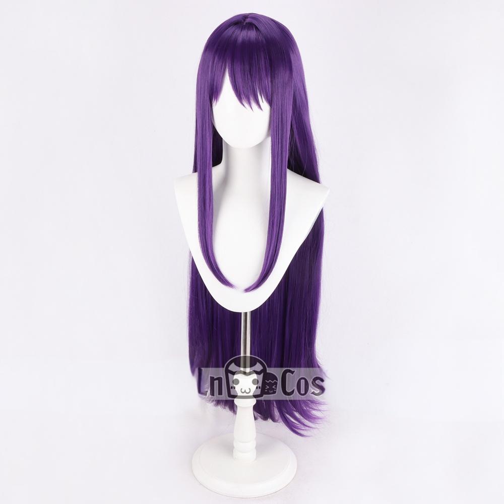 Cosplay Wig Compatible with Doki Doki Literature Club Plus! Yūri Character Wig Halloween props Suitable for role-playing Heat Resistant Stylable Multiple Bright Colors Gift for Comic Exhibition Enthusiasts Holiday - Image 3