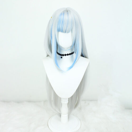 Cosplay Wig Compatible with hololive Gawr Gura Popular anime and game characters Wig Halloween props Suitable for role-playing Heat Resistant Stylable Multiple Bright Colors Gift for Comic Exhibition Enthusiasts Holiday