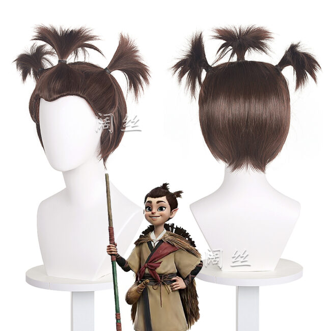 Cosplay Wig Compatible with Ne Zha Shen Xiaobao Character Wig Halloween props Suitable for role-playing Heat Resistant Stylable Multiple Bright Colors Gift for Comic Exhibition Enthusiasts Holiday - Image 4
