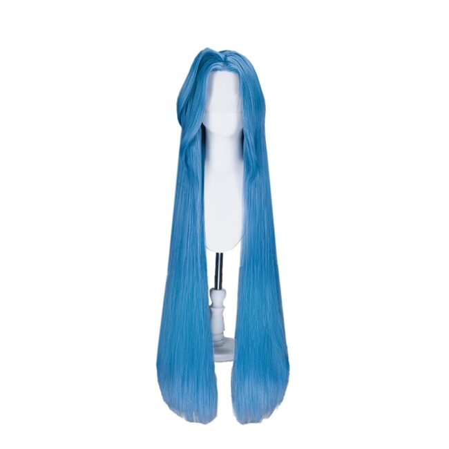 KIRA KIRA Jinxx Lace Front Wig 120cm Anime Arcanee Season 2 Jinxx Cosplay Wig Long Straight Blue Hair for Halloween Cosplay (Blue, 120cm, Long Straight Lace Front)