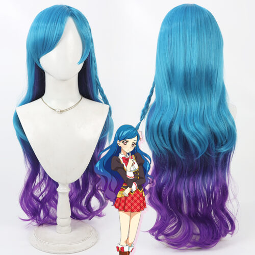 Cosplay Wig Compatible with Aikatsu Kazesawa Sora Character Wig Halloween props Suitable for role-playing Heat Resistant Stylable Multiple Bright Colors Gift for Comic Exhibition Enthusiasts Holiday