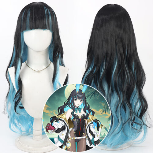 Cosplay Wig Compatible with Fate Grand Order FGO Tlaloc Character Wig Halloween props Suitable for role-playing Heat Resistant Stylable Multiple Bright Colors Gift for Comic Exhibition Enthusiasts Holiday