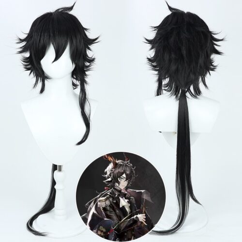 Cosplay Wig Compatible with Arknights Ebenholz Character Wig Halloween props Suitable for role-playing Heat Resistant Stylable Multiple Bright Colors Gift for Comic Exhibition Enthusiasts Holiday