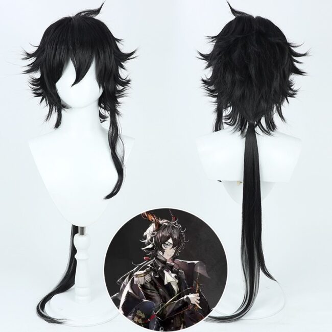 Cosplay Wig Compatible with Arknights Ebenholz Character Wig Halloween props Suitable for role-playing Heat Resistant Stylable Multiple Bright Colors Gift for Comic Exhibition Enthusiasts Holiday